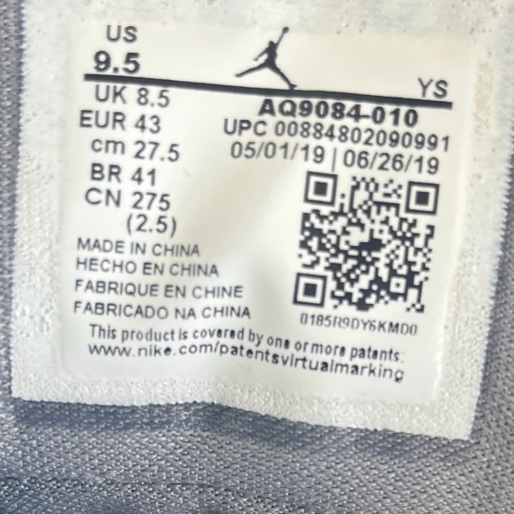 Jordan Men's Aura Cool Grey Shoes Sneakers Size 9.5 Style AQ9084-010 - Picture 14 of 14